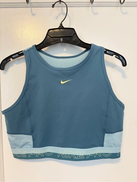 Nike Tops - Nike Light Teal Sports Bra Tank with Yellow Swoosh